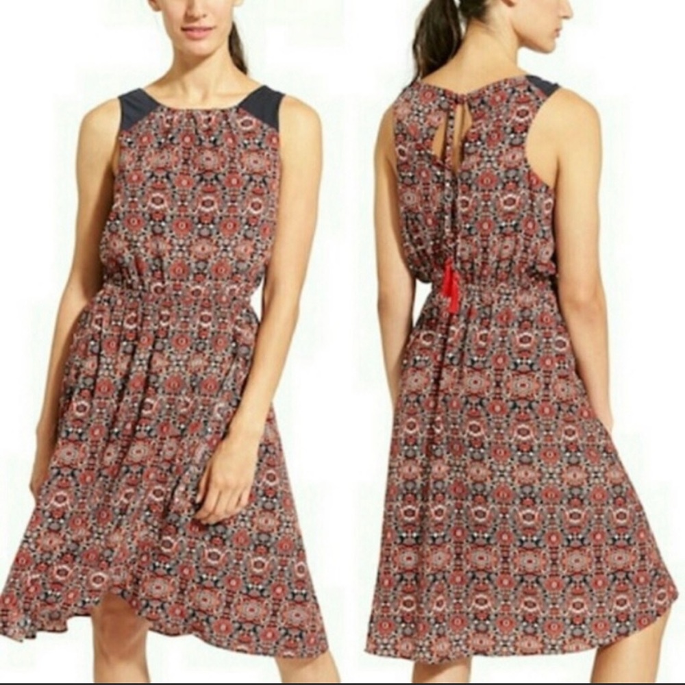 Athleta Martinique Boho Print Tassle Sun Dress Sz S